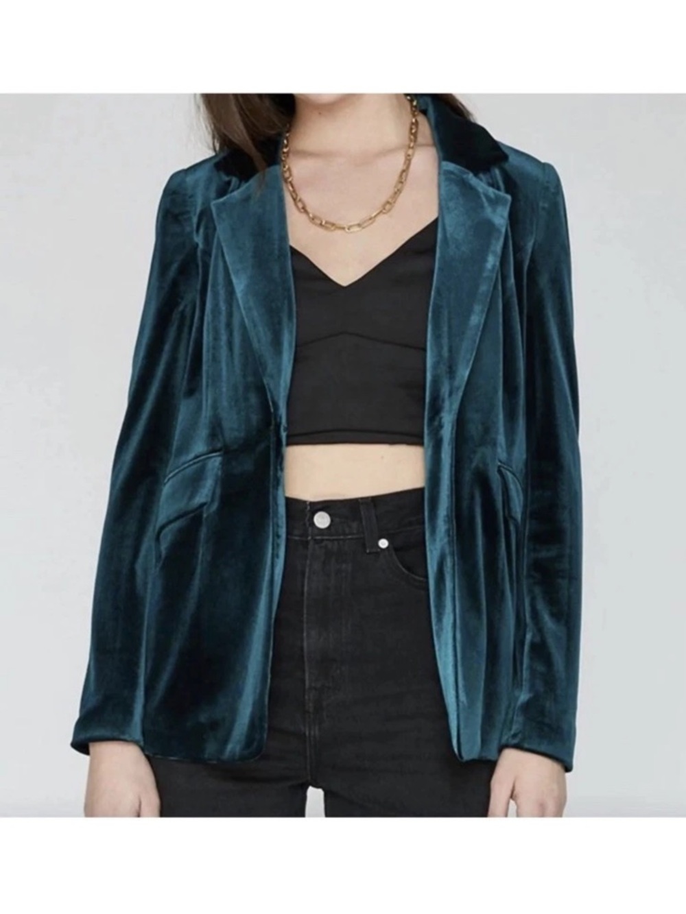 NWT Gentle Fawn Candace Blazer Jacket Velvet Emerald Green Spruce XS